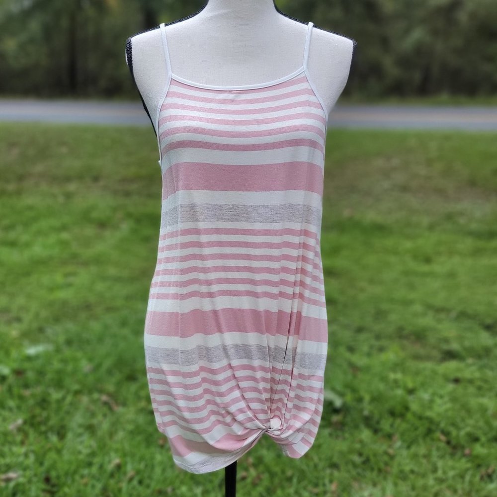 Striped Knotted Tank Top